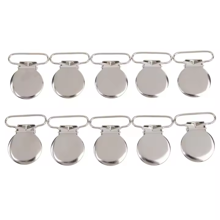 Clips de Metal para chupete, piezas de 1 pulgada, 25mm de ancho, parte superior redonda, manta con tirantes, soporte para manopla - 1