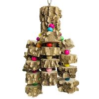Large Bird Parrot Toy Cage Natural Wooden Blocks Bird Chewing Toy Parrot Cage Bite Toy Macaws Cockatoos Accessoires