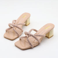 Sandalias de tacón con tira fina y strass - details 11