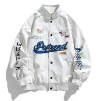Chaqueta de Cuero Bordada Nueva Traje de Motocicleta Trendy para Hombres - details 1