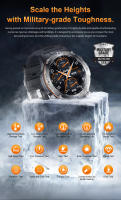 Reloj inteligente con GPS para hombre,AMOLED, dispositivo resistente al agua hasta 3ATM,Frecuencia cardíaca sueño,100 + modo deportivo,batería  de 500mA,SOS,Llamada Bluetooth,1,39 pulgadas,Detector de infrarrojos y efectivo,NFC,para exteriores, nuevo 2025 - details 9