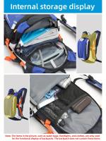 Mochila de gran capacidad 18L Multiusos para senderismo, escalada en montaña, ciclismo todo terreno - Correa ajustable, red para casco incluida, múltiples compartimentos para organización, diseño transpirable con correa de pecho ajustable, incluye silbato - details 4