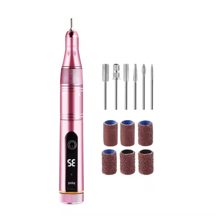 Taladro eléctrico inalámbrico para uñas, Kit de manicura profesional, recargable, 35000RPM - 1