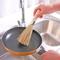 Sartén de bambú con mango largo de madera, cepillo de limpieza para platos Wok, herramienta de cocina para el hogar y restaurante - details 2