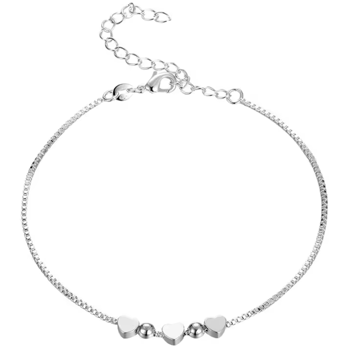 Pulsera de corazón de amor de Plata de Ley 925, joyería de moda - 1