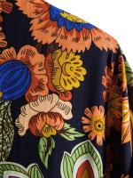 Camiseta informal de estilo playero para hombre, camisa de manga corta no elástica, Floral, ropa de verano - details 10