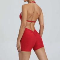 Traje de entrenamiento de gimnasia reforzado deportivo para mujer, ropa deportiva para mujer, traje de yoga rosa, verde y rojo 2024 - details 10