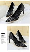 9219-A22K Zapatos planos de banquete sexis con diamantes de agua puntiagudos para boda a la moda, tacones altos de aguja de verano - details 12