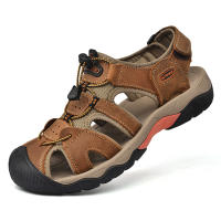 Gran tamaño Baotou sandalias casuales de cuero de playa para hombres sandalias de hombre de cuero de trazabilidad transpirable al aire libre de verano - details 16