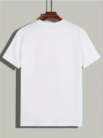 Camiseta de manga corta con cuello redondo y estampado de perro divertido, 100% algodón, casual, deportiva, holgada, para hombre - details 2