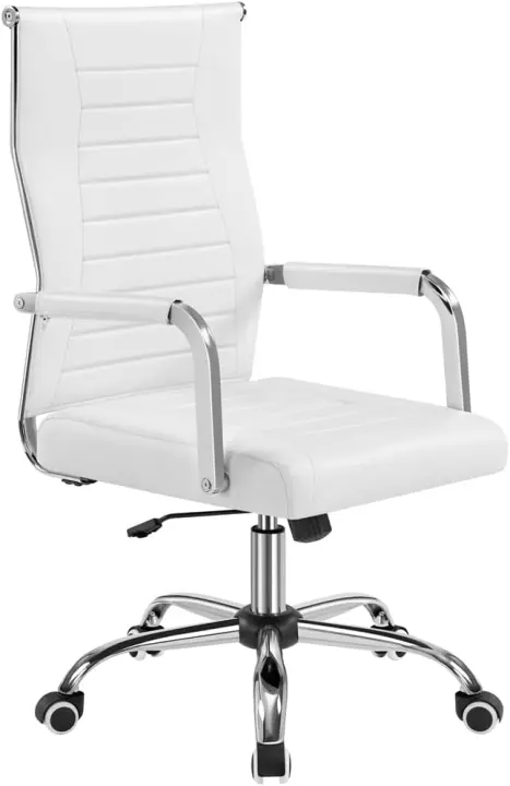Silla de Oficina Ergonómica Silla con Resalto Alto Tapizada de Cuero PU - 1