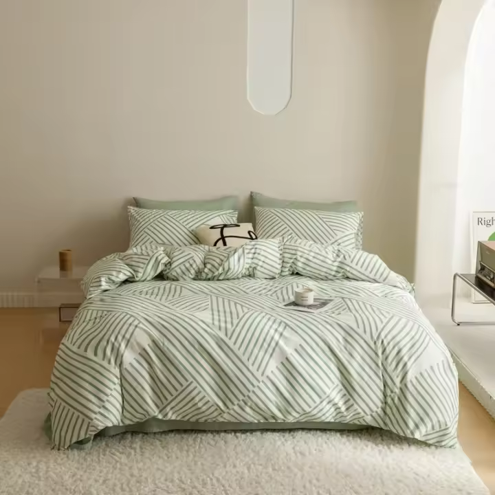 Juego de ropa de cama de algodón de alta calidad, funda de edredón individual, doble, tamaño Queen, juego de ropa de cama con estampado - 1