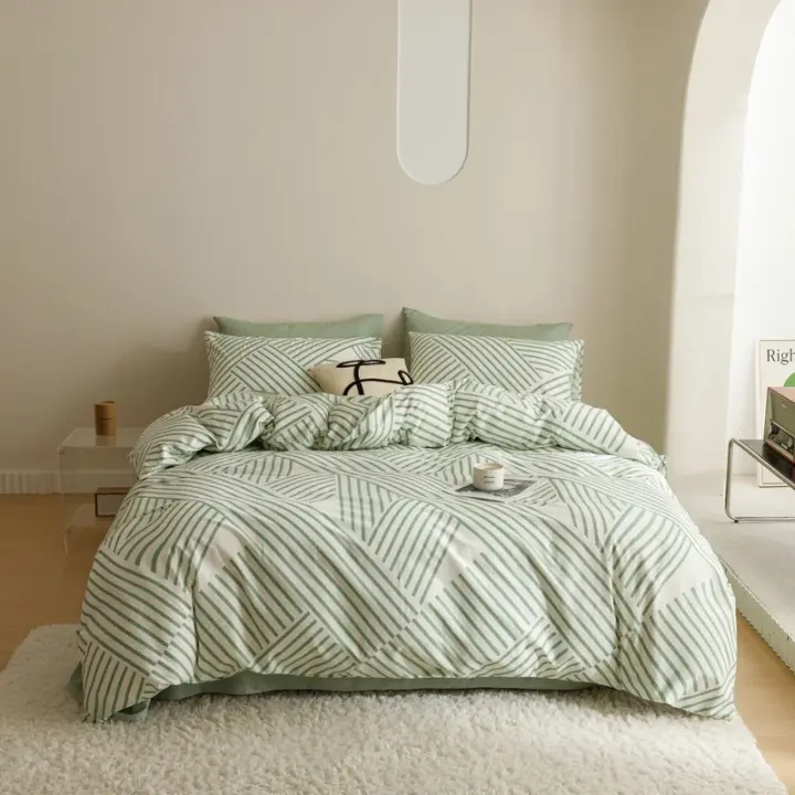 Juego de ropa de cama de algodón de alta calidad, funda de edredón individual, doble, tamaño Queen, juego de ropa de cama con estampado - 1