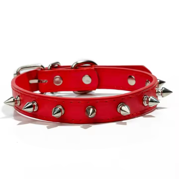 Productos para mascotas, Collar de cuero para perros y gatos, Collar ajustable colorido para mascotas, correa para el cuello exquisita y fresca para cachorros - 1