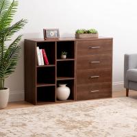 Muebles Modernos de Almacenamiento Estante de Libros con 3 Puertas Plegables - details 8