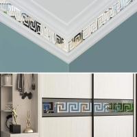 Pegatinas de espejo DIY, adhesivo Adhesivo de pared adhesivo extraíble, calcomanías geométricas, patrón de llave griega, decoración de fondo de dormitorio, habitación del hogar - details 3