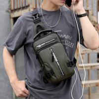 Bolso de pecho para hombre con múltiples bolsillos a la moda, bolso de mensajes deportivo de tela Oxford con carga USB, bolso cruzado multifunción de Color sólido para niños - details 14