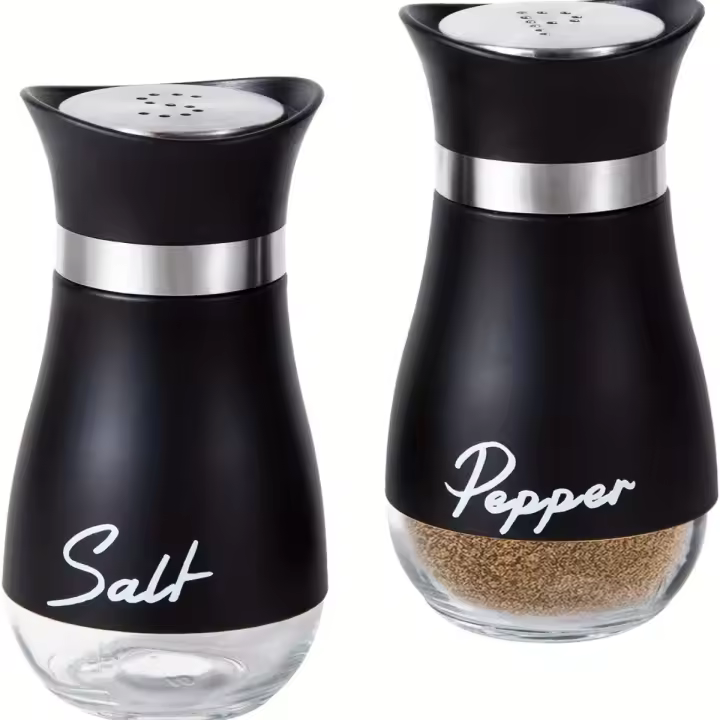 Set de Botellas de Sal y Pimienta Recargables 3.4oz Accesorios de Cocina para Hogar, Restaurante, Picnic - 1