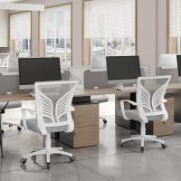 Silla de Oficina con Función de Inclinación, con Soporte Lumbar y Diseño Mariposa para Estudio, Carga Máxima 136kg, Negro - details 15