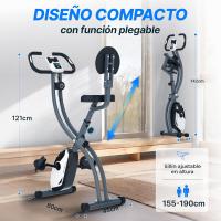 Bicicleta Estática Plegable hasta 130 KG Extra Silenciosa con Sillín de Comodidad Ajustable - details 6