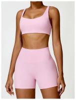 Fierss Conjunto de Yoga, Soft Gym Tre, Color Sólido, Transpirable, Traje de Entrenamiento para Correr para Mujer, 2 Piezas - details 3