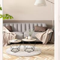 Juego de 2 Mesas Auxiliares Mesa de Centro con Función de Cesta Mesa de Sala Mesa de Metal - details 3