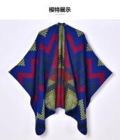 2024 Otoño e Invierno, chal grueso de jacquard simple y elegante para mujer, capa cálida con abertura tejida - details 3