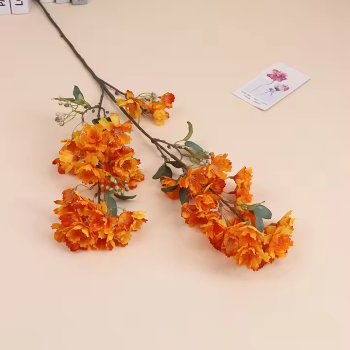Flor de Lagerstroemia Artificial de 90cm, elegante rama de flores de cerezo de seda de plástico hecha a mano, tienda de flores falsas, decoración de Hotel - 1