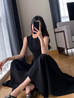 BGTEEVER-vestido elegante de primavera y verano para mujer, traje sin mangas con cuello redondo, cintura ajustada, longitud media - details 5