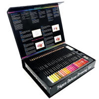 Juego de lápices de colores al óleo para dibujo de estudiantes, suministros de arte profesional para artistas, 74 piezas - details 1