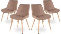 Marrón x4 - Pack de 4 sillas de Comedor, diseño nórdico y Vintage con Asiento Acolchado y Respaldo ergonómico, Color marrón - details 9