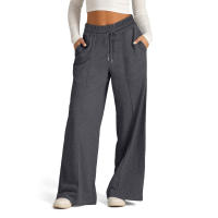 High Waisted Wide Leg Sweatpants Para Mujer Pantalones De Yoga Casuales Jogger De Cintura Baja Estilo Casual Cotton Ankle-Length - details 11