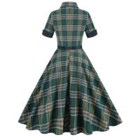 Vestido de Fiesta Casual de Verano 2025 Estampado de Rejilla Vintage para Mujeres - details 12