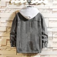 Chaqueta de Denim con Capucha Desmontable Estilo Callejero Casual para Hombres - details 4
