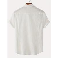 Camisa con botones de manga corta de lino y algodón de estilo chino para hombre, 2023 - details 18