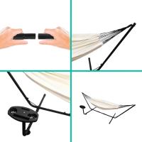 Hamaca Doble para Dos Personas Estructura Estable Soporte para Bebidas Uso Interior y Exterior - details 3