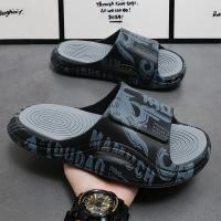 ZHIDA Pantuflas para Hombre EVA Antideslizantes para Interiores Chanclas de Suela Gruesa con Diseño de Graffiti, Sandalias Planas con Estampado de Dibujos Animados para Playa - details 5