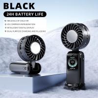 Ventilador plegable de mano de 100 niveles de velocidad, Mini ventiladores de refrigeración plegables con pantalla Digital, batería de 24H, ventilador de aire acondicionado de 3600mAh - details 2