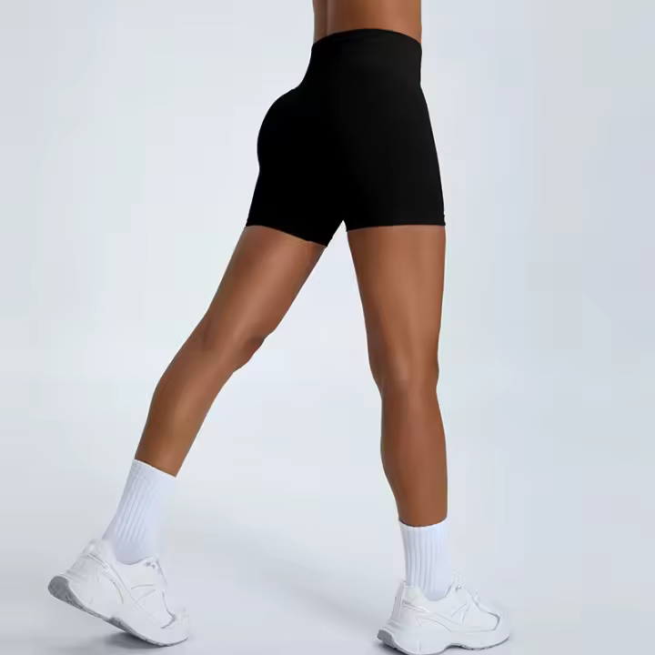 Pantalones de Yoga sin costuras para mujer, pantalones cortos deportivos para correr, transpirables, cintura alta, LICRA - 1