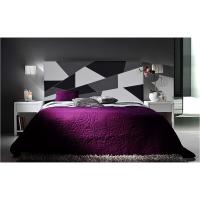 Cabecero de cama tapizado en polipiel Mod. Brooklyn 1, para cama de niño, juvenil y matrimonio (Blanco-Negro-Gris, 140x70) - details 0