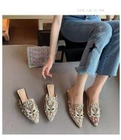 Zapatos planos de mujer con punta puntiaguda y espalda expuesta, zapatos de mujer antideslizantes - details 5