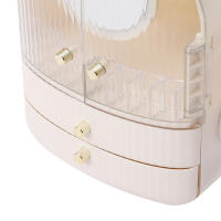 Organizador de cosméticos portátil Cactus, caja de almacenamiento de cosméticos y cubierta antipolvo con luces LED, espejo blanco conveniente y portátil - details 4
