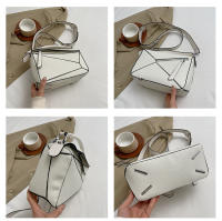 Bolso de mano con patrón de lichi, bandolera de hombro, gran capacidad, geométrico, rompecabezas francés, nuevo - details 1