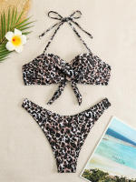 Bikini con Push-Up para mujer, traje de baño liso con tirantes, bañador Sexy con Tanga, ropa de playa para verano, 2024 - details 21