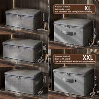Nueva caja de almacenamiento de ropa gris con cubierta antipolvo, caja de almacenamiento de sujetador de gran capacidad, cajón de almacenamiento para el hogar - details 0