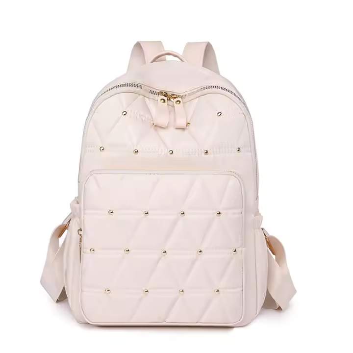 Mochila de nailon informal para mujer, mochila de viaje con tachuelas a la moda para almacenamiento al aire libre - 1
