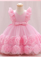 Vestido de verano para niña, de tul, con volantes, estilo princesa, para actuación de piano. - details 7