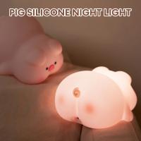 Bonita lámpara LED de silicona con Sensor táctil para niños, luz nocturna de animales, decoración de cabecera, regalo de cumpleaños - details 1