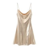 Ropa de mujer europea y americana, francesa, mini vestido de metal con tirantes brillantes 1165152 - details 1