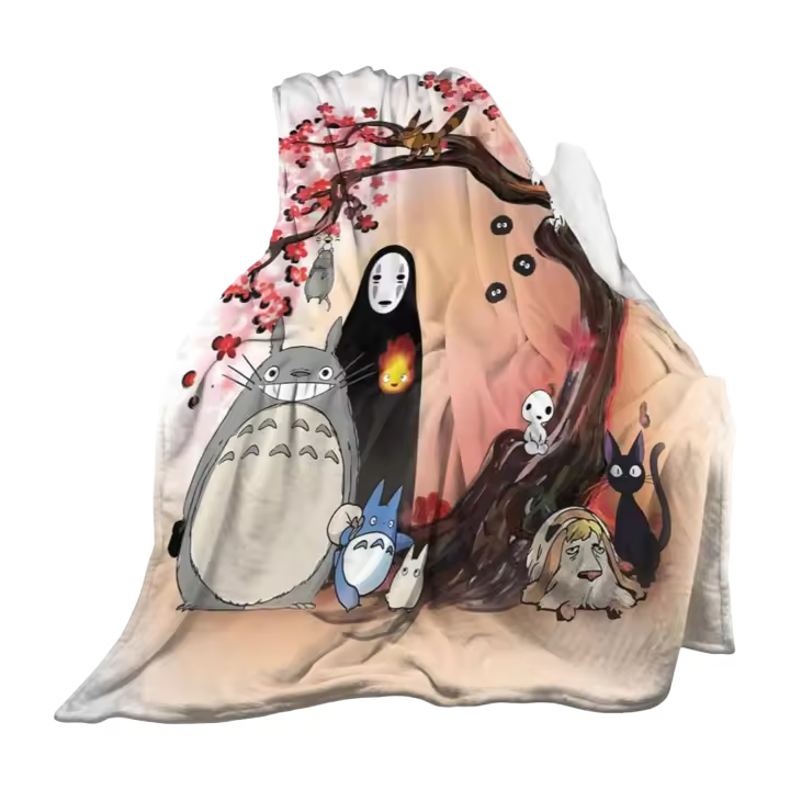 Manta de Anime de Franela Ligera Suave Caliente Manta de Lanzamiento de Aire Acondicionado para Mujeres Ideal para Sofá, Cama, Silla de Estar - 1